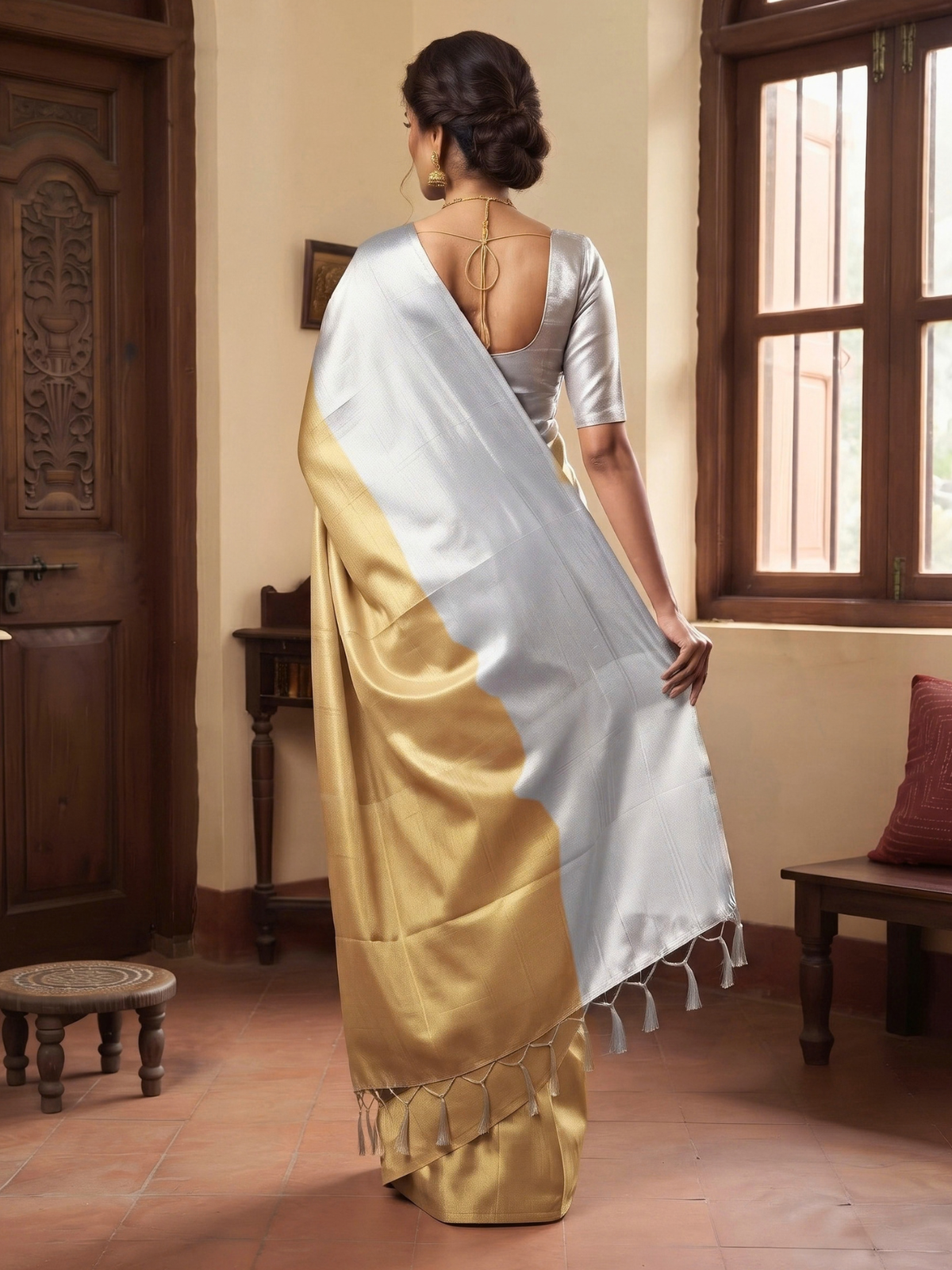 Ujjayini Gold Bengal Handloom Saree