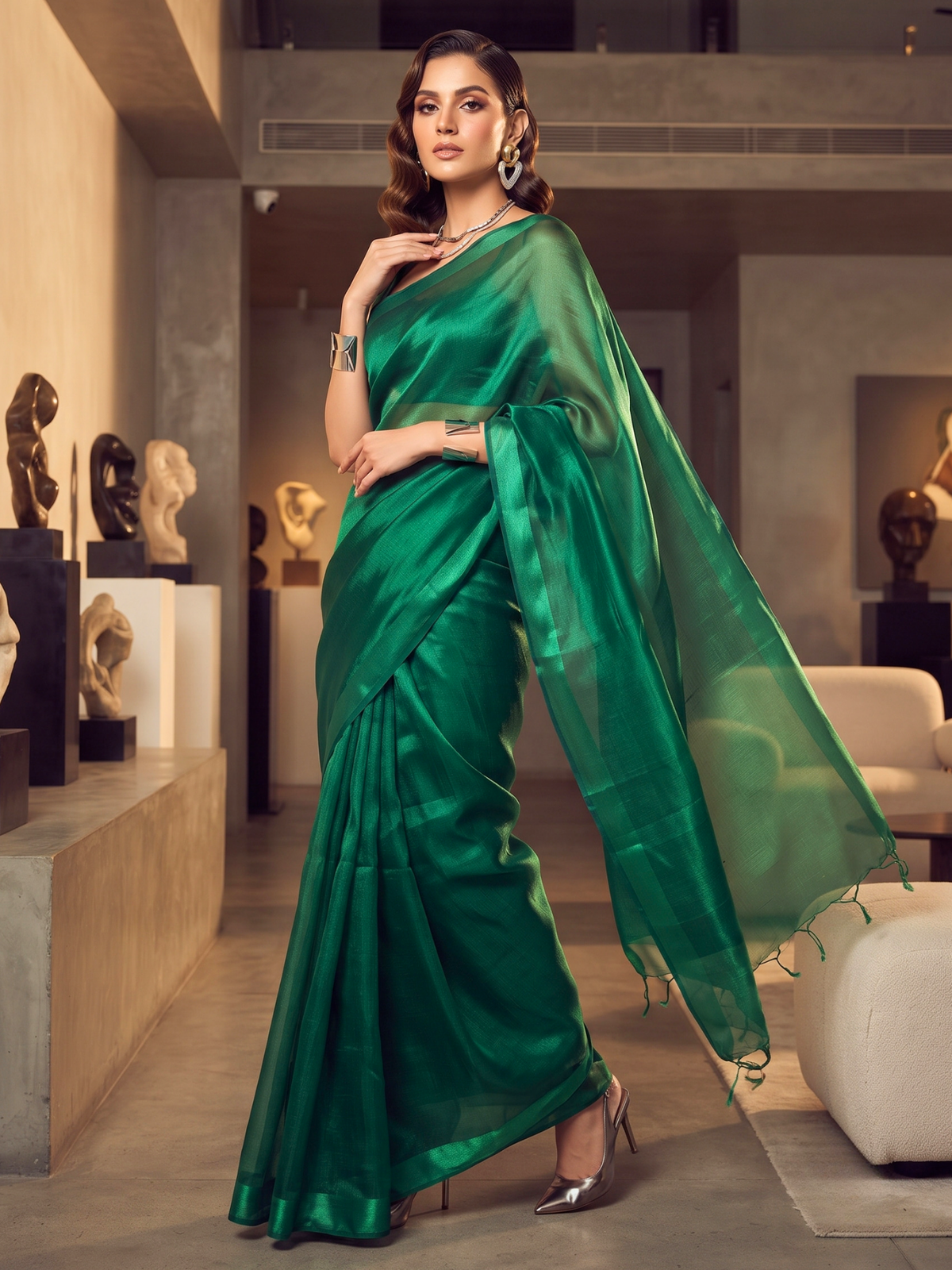 Ujjayini Green Bengal Handloom Saree
