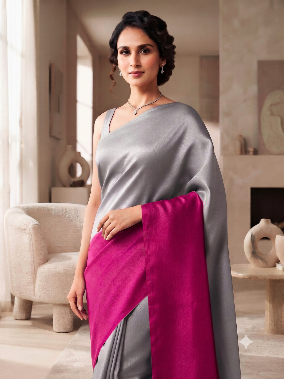Ujjayini Pink Bengal Handloom Saree