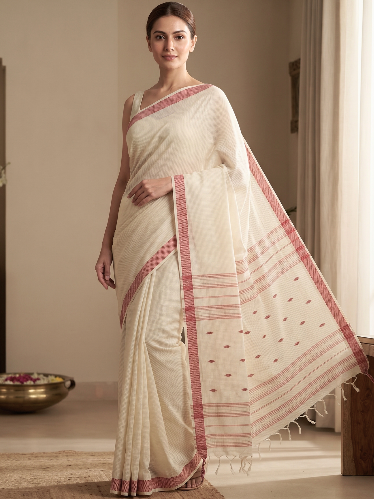 Madura Lemon Bengal Handloom Saree