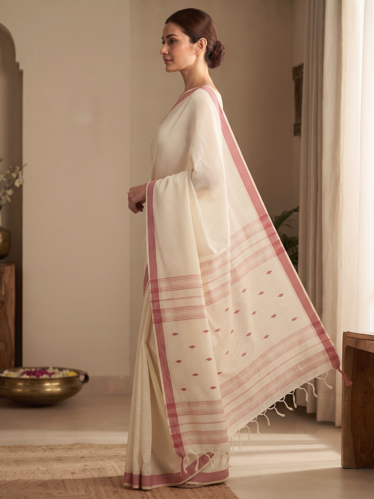 Madura Lemon Bengal Handloom Saree