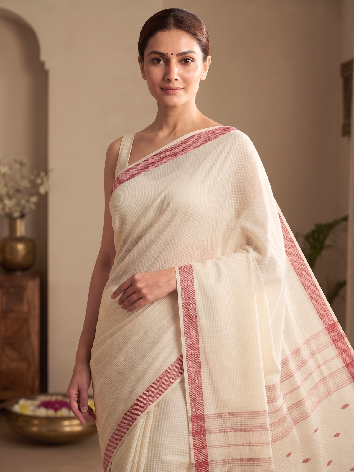 Madura Lemon Bengal Handloom Saree