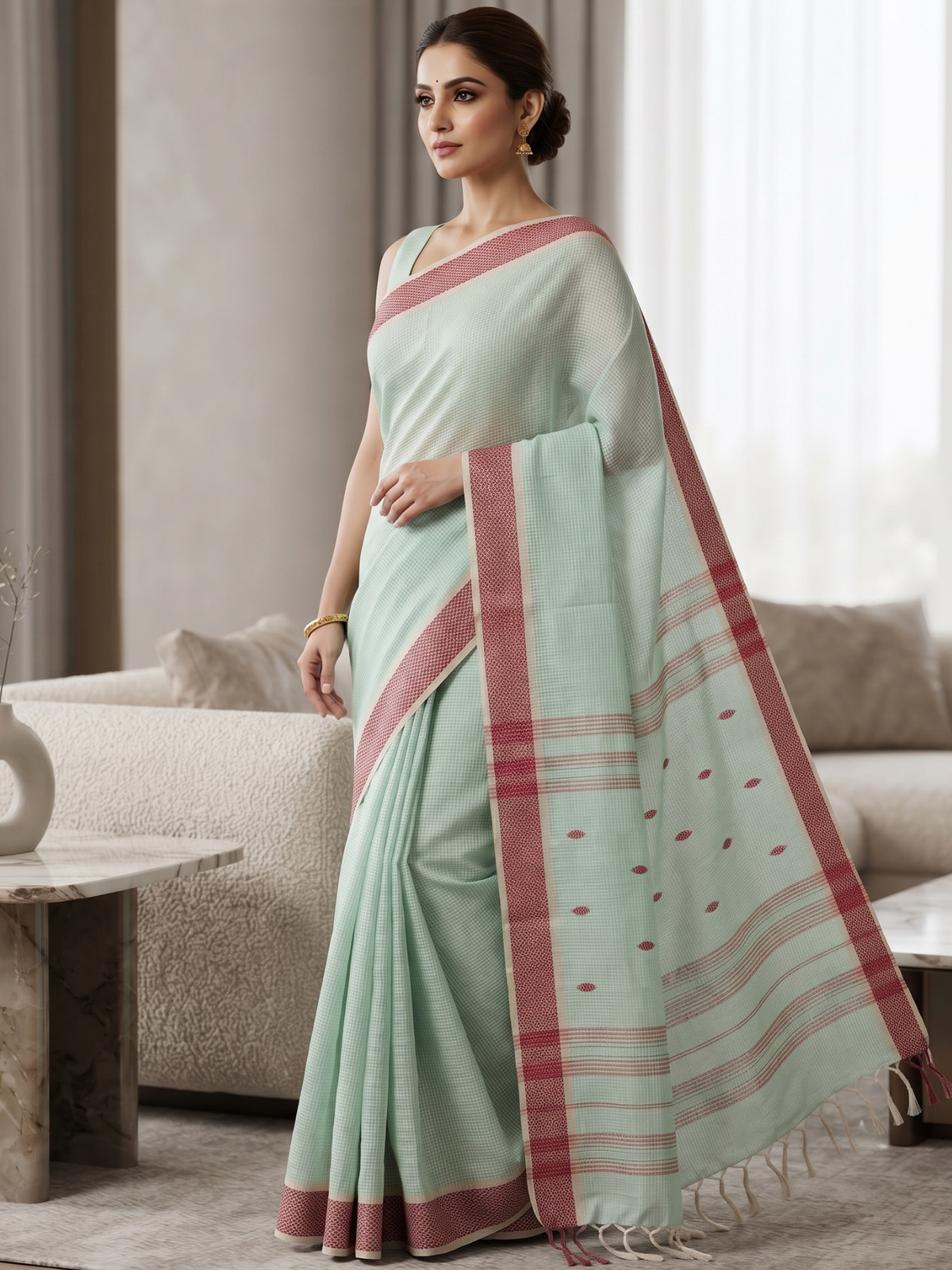 Madura Mint Bengal Handloom Saree