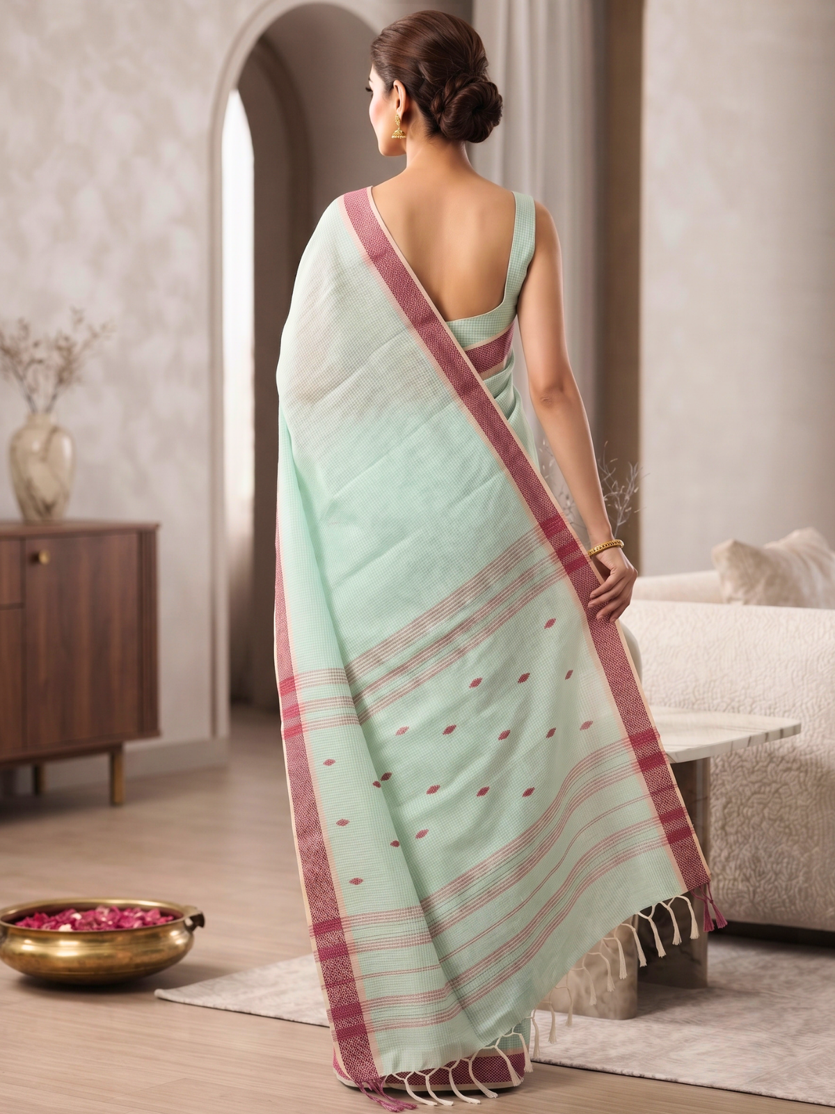Madura Mint Bengal Handloom Saree
