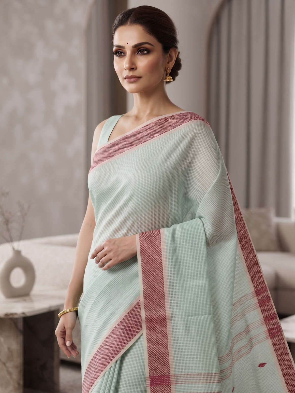 Madura Mint Bengal Handloom Saree
