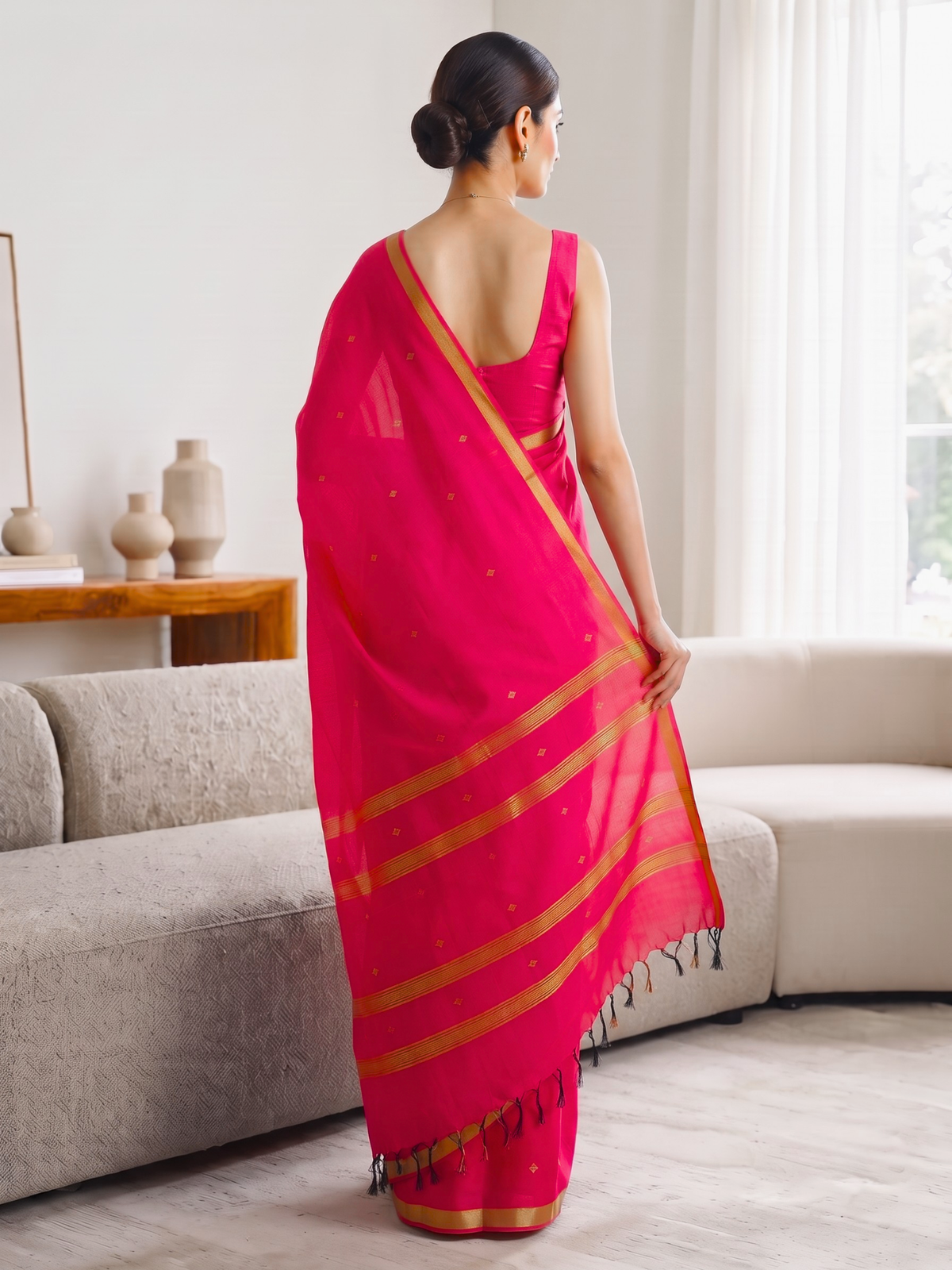 Madhura Fuchsia Bengal Handloom Saree